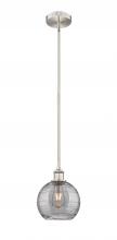 Innovations Lighting 616-1S-SN-G1213-8SM - Athens Deco Swirl - 1 Light - 8 inch - Brushed Satin Nickel - Cord hung - Mini Pendant