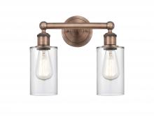 Innovations Lighting 616-2W-AC-G802 - Clymer - 2 Light - 13 inch - Antique Copper - Bath Vanity Light