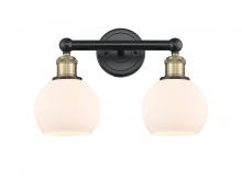  616-2W-BAB-G121-6 - Athens - 2 Light - 15 inch - Black Antique Brass - Bath Vanity Light