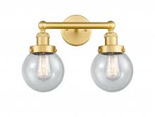 Innovations Lighting 616-2W-SG-G204-6 - Beacon - 2 Light - 15 inch - Satin Gold - Bath Vanity Light