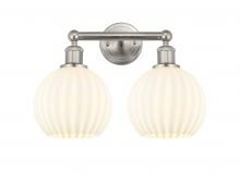 Innovations Lighting 616-2W-SN-G1217-8WV - White Venetian - 2 Light - 17 inch - Satin Nickel - Bath Vanity Light