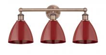 Innovations Lighting 616-3W-AC-MBD-75-RD - Plymouth - 3 Light - 26 inch - Antique Copper - Bath Vanity Light