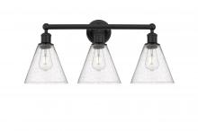 Innovations Lighting 616-3W-BK-GBC-84 - Berkshire - 3 Light - 26 inch - Matte Black - Bath Vanity Light