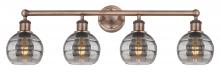  616-4W-AC-G556-6SM - Rochester - 4 Light - 33 inch - Antique Copper - Bath Vanity Light