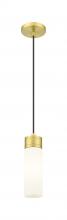  617-1P-SG-G617-8WH - Boreas - 1 Light - 3 inch - Satin Gold - Cord Hung - Mini Pendant