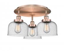  916-3C-AC-G74 - Cone - 3 Light - 20 inch - Antique Copper - Flush Mount