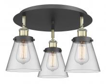  916-3C-BAB-G62 - Cone - 3 Light - 18 inch - Black Antique Brass - Flush Mount