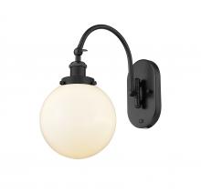 Innovations Lighting 918-1W-BK-G201-8 - Beacon - 1 Light - 8 inch - Matte Black - Sconce