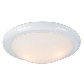 Three Light White Opal Glass Bowl Flush Mount