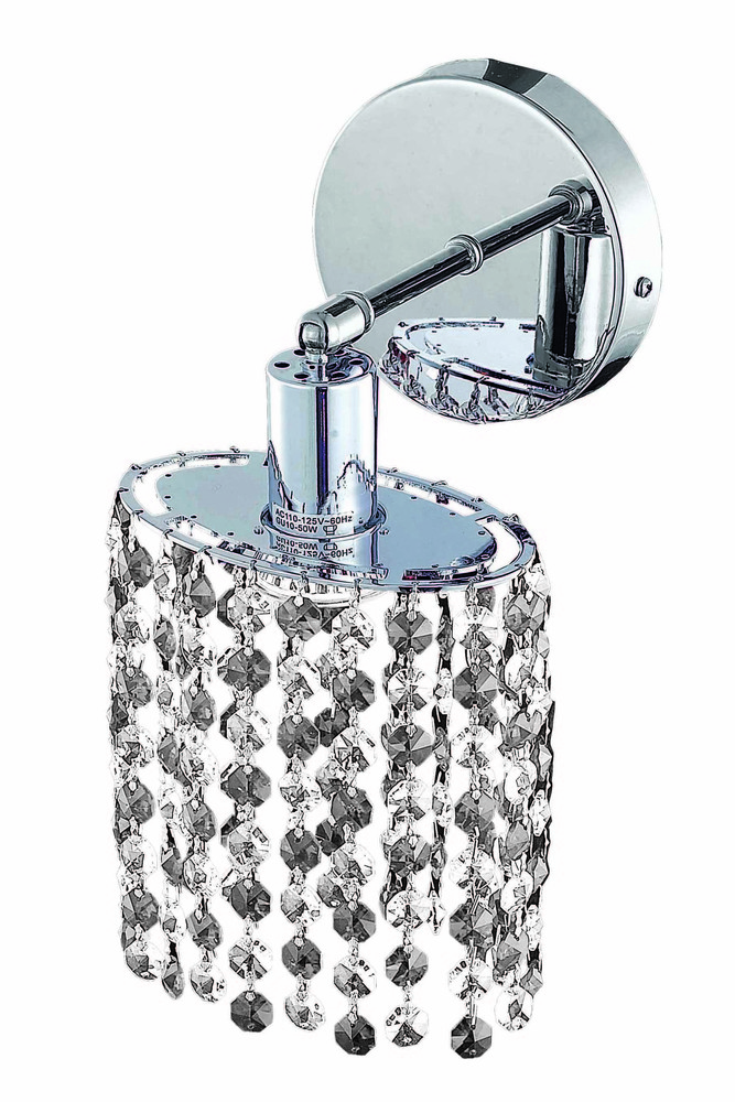 Mini Collection Wall Sconce D:4.5in H:13.5in E:6in Lt:1 Chrome Finish (Swarovski® Elements Crystals)