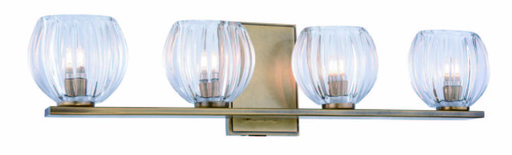 Monticello Collection 4-Light Light Antique Brass Finish Vanity Wall Sconce