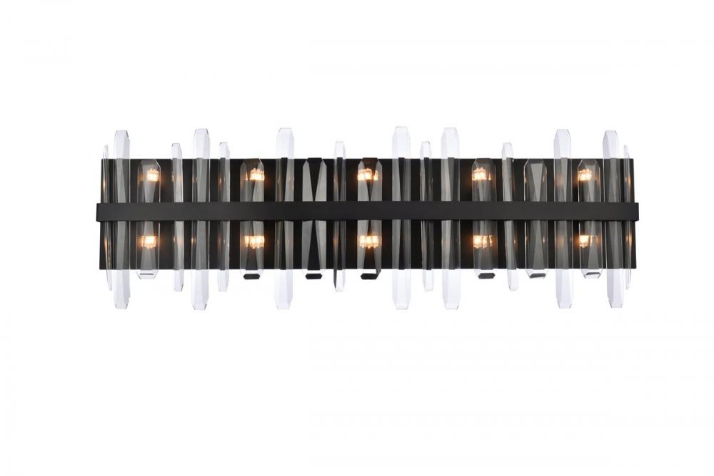 Serena 36 Inch Crystal Bath Sconce in Black