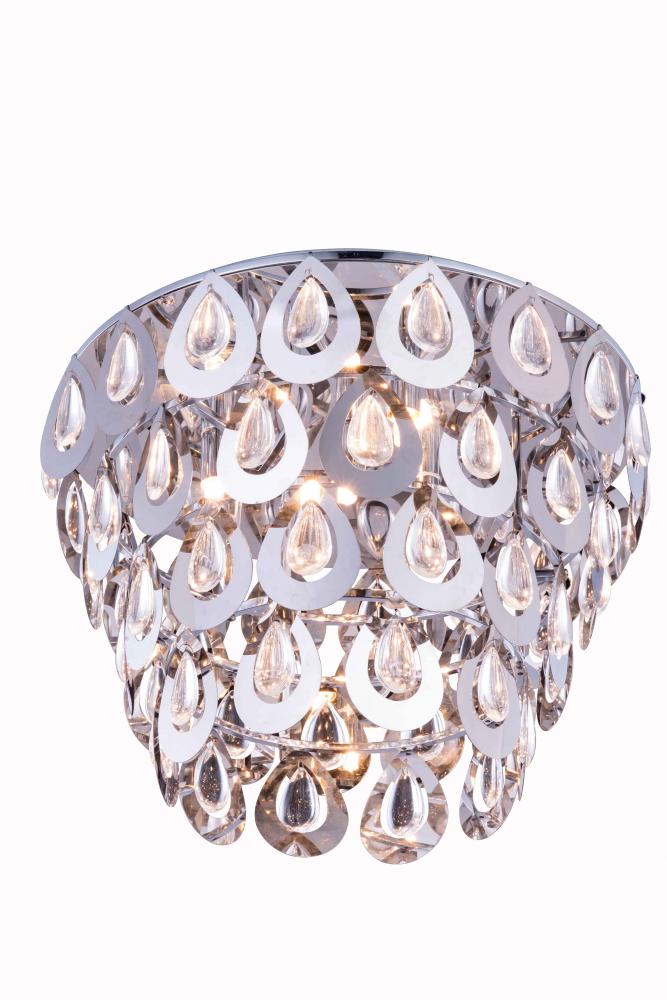 Sophia Collection Flush Mount D: 16in H: 14in Lt: 4 Chrome Finish (Royal Cut Crystals)