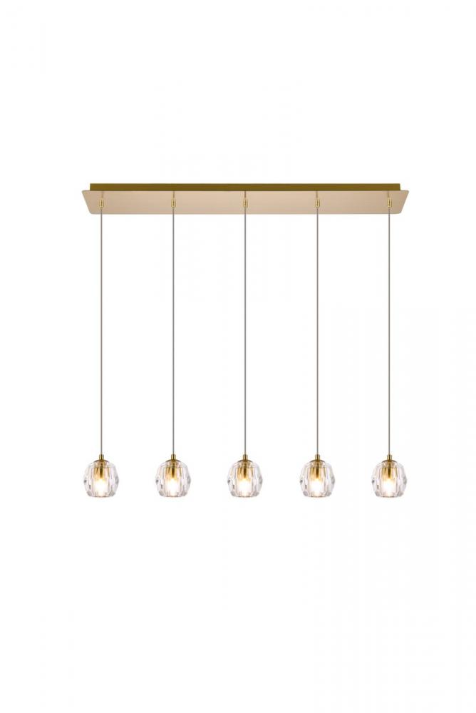 Eren 5 Lights Gold Pendant