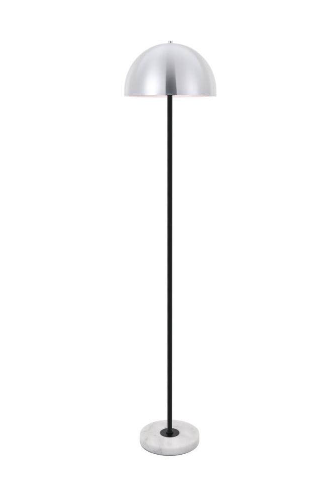 Forte 1 Light Brushed Nickel Floor Lamp