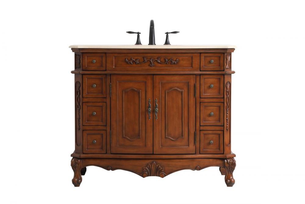 42 Inch Single Bathroom Vanity in Teak