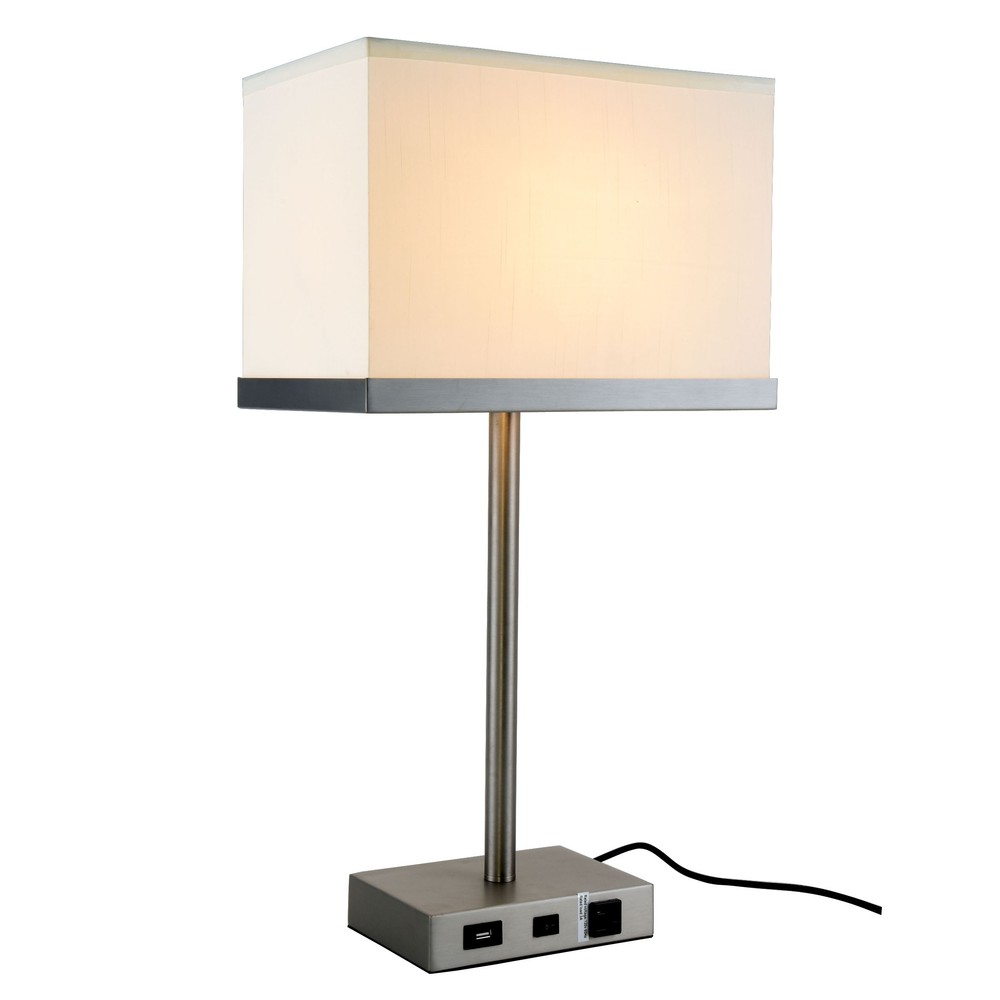 Brio Collection 1-Light Vintage Nickel Finish Table Lamp