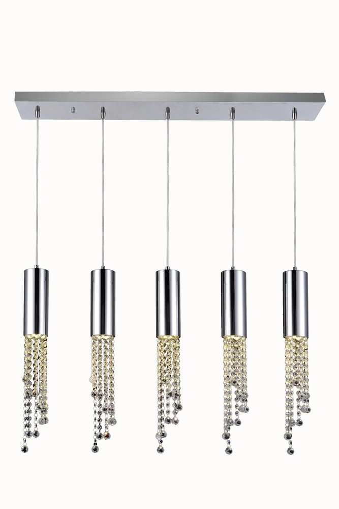 Niagara 5 light Chrome Pendant Clear Royal Cut Crystal