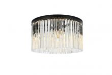 Elegant 1208F26MB/RC - Sydney 8 Light Matte Black Flush Mount Clear Royal Cut Crystal