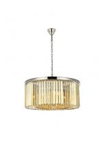 Elegant 1238D31PN-GT/RC - Sydney 8 Light Polished Nickel Chandelier Golden Teak (Smoky) Royal Cut Crystal