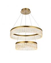 Elegant 2060G24SG - Rune 24 Inch Adjustable LED Chandelier in Satin Gold