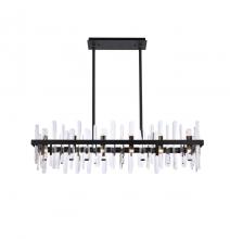 Elegant 2200G42BK - Serena 42 Inch Crystal Rectangle Chandelier in Black