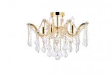 Elegant 2800F18G/RC - Maria Theresa 4 Light Gold Flush Mount Clear Royal Cut Crystal