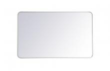 Elegant MR803048WH - Soft Corner Metal Rectangular Mirror 30x48 Inch in White