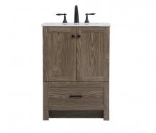 Elegant VF2824WO - 24 Inch Single Bathroom Vanity in Weathered Oak