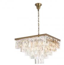 Elegant 1201S34SG/RC - Sydney 34 Inch Square Crystal Chandelier in Satin Gold