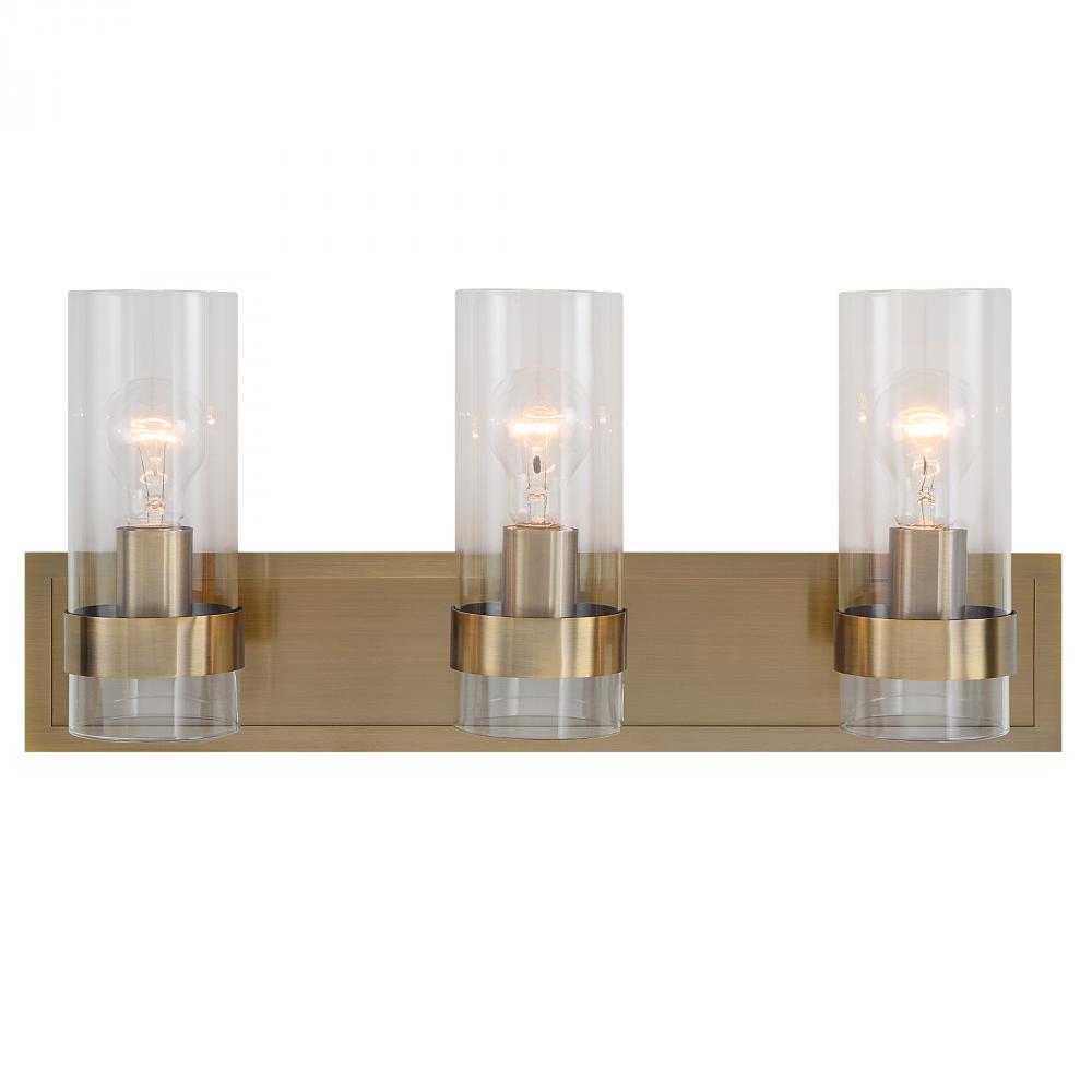 Cardiff Antique Brass 3 Light Vanity