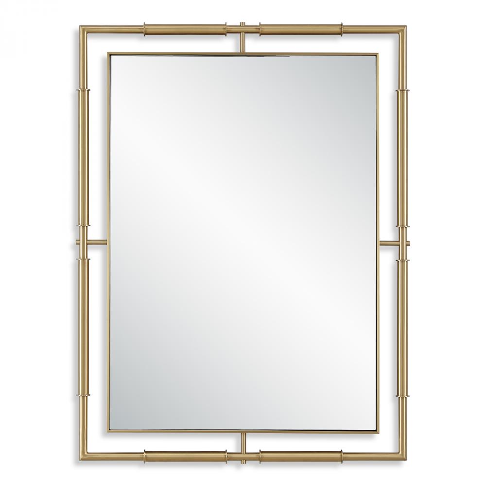 It's All Connected Rectangle Brass Mirror