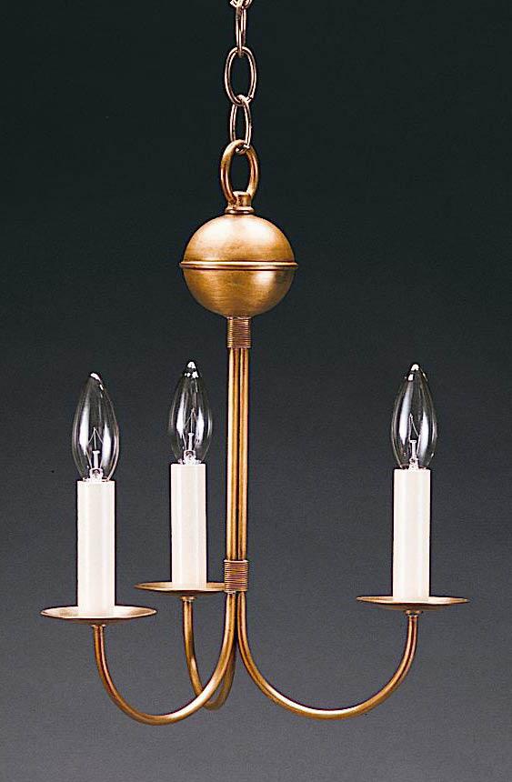 Hanging J-Arms Dark Antique Brass 3 Candelabra Sockets