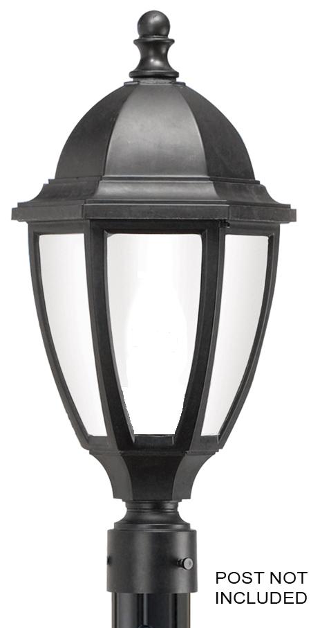 EVERSTONE POST LANTERN BLACKSTONE W/OPAL LENS