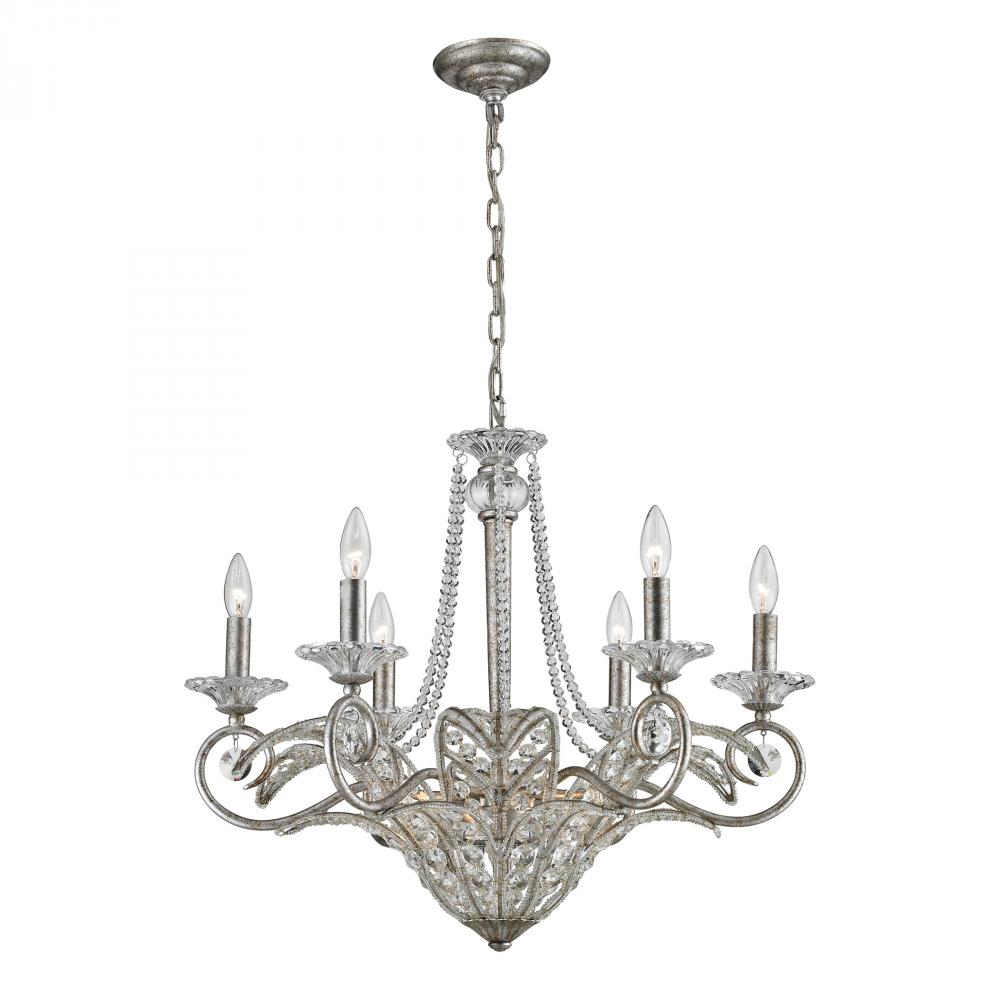 La Flor 9 Light Chandelier In Sunset Silver