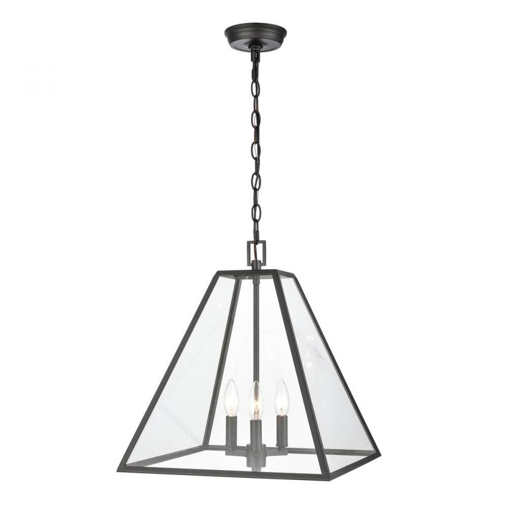 Tangent 16'' Wide 3-Light Pendant - Matte black