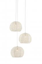 Currey 9000-0910 - Piero White 3-Light Round Multi-Drop Pendant